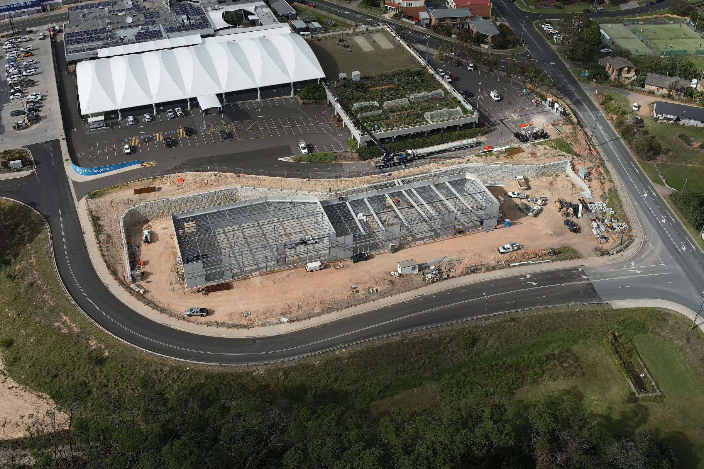 Aerial photograph of the Club Sapphire Merimbula construction site