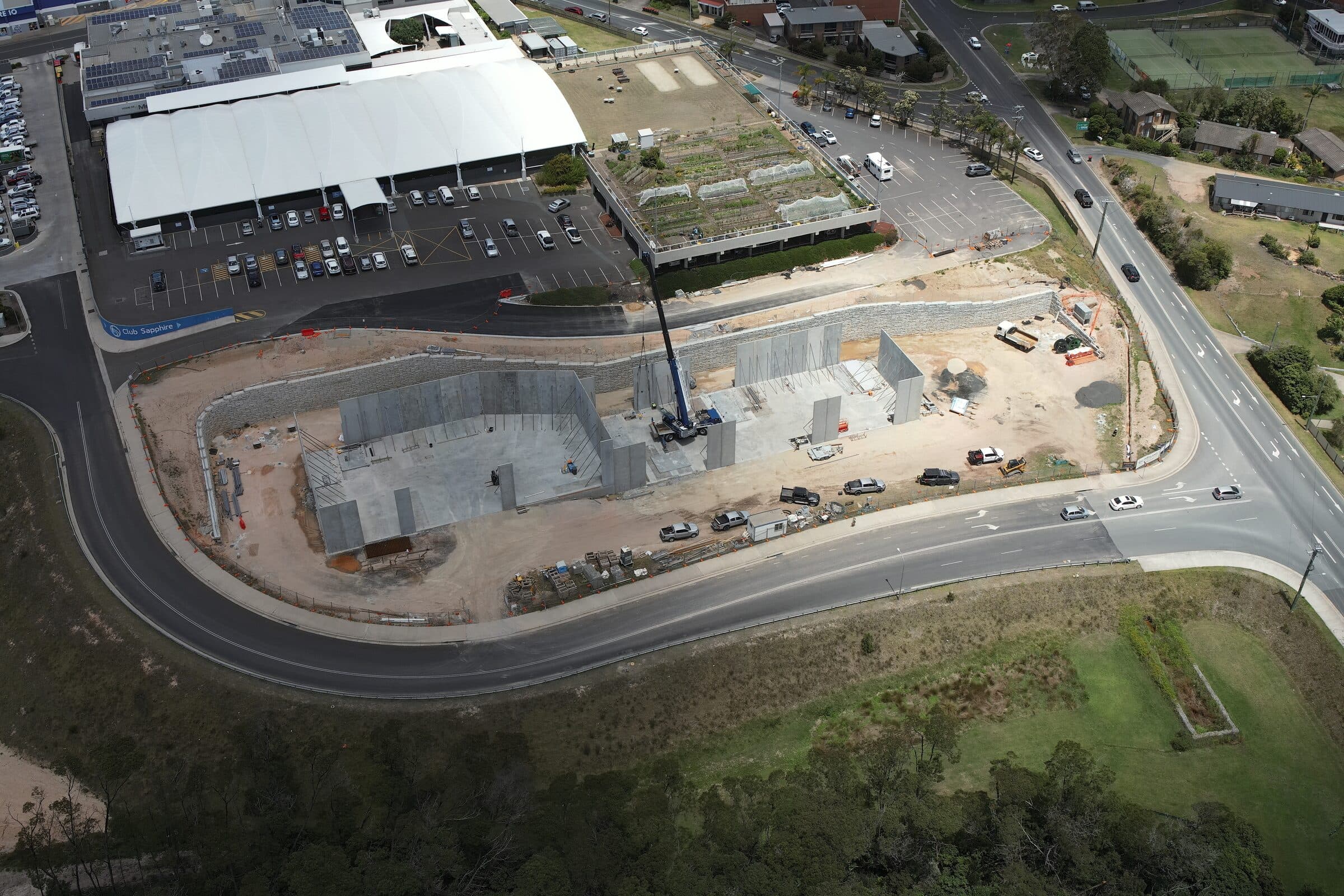 Club Sapphire build in May, mid construction